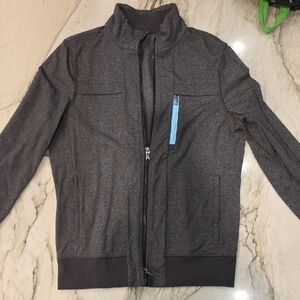 lululemon athletica Men's Charcoal Zip-Up Sweater with Blue Detail